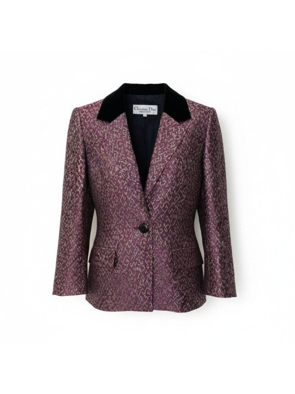 Dior Tailored Jacket Velour Switch Glitter Purple Acetate M